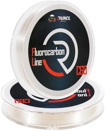 RUNCL 100% Pure Fluorocarbon Fishing Line, RC60 Clear Leader Line 4-50lb by RUNCL