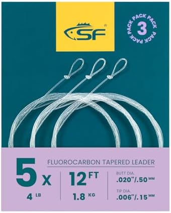 SF Fly Fishing Tapered Leader – Fluorocarbon Pre-Tied Loop by SUNSHINEFISHING