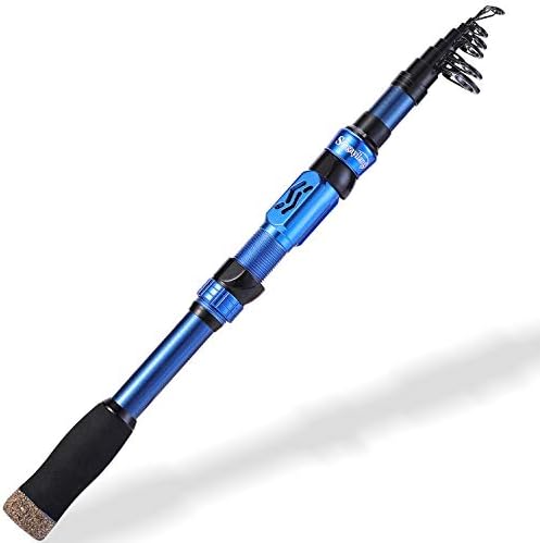 Sougayilang Telescopic Fishing Rod - 24 Ton Carbon Fiber,CNC Machined Reel Seat, Comfortable EVA Handle, Travel Fishing Rod for Bass Trout Fishing by Sougayilang