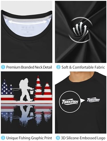 Men's UPF 50+ Sun Fishing Shirt, Long Sleeve UV Protection Tee, Quick Dry Rash Guard for Outdoor Swim Hiking - Image 5