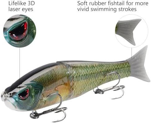 Bassdash SwimShad Glide Baits Jointed Swimbait Bass Pike Salmon Trout Muskie Fishing Lure - Image 4