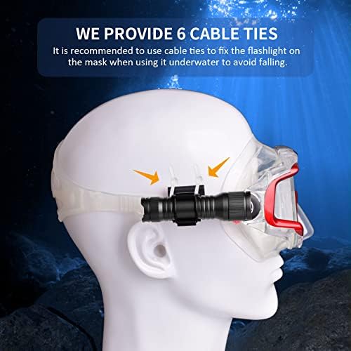 ORCATORCH D560 Mini Scuba Dive Light with 360° Rotatable Mask Clip, Black - Image 6