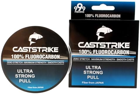 100% Fluorocarbon Fishing Line Clear Leader Line Low Visibility by CASTSTRIKE