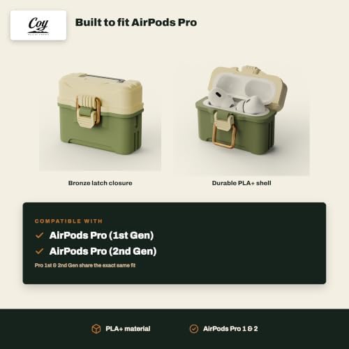 COY Fishing Tackle Box Case for AirPods Pro 2 & 1, Gift for Men, Beige - Image 5