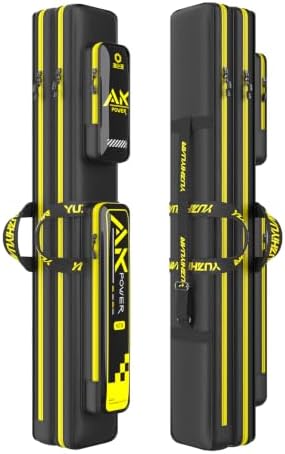 Long Fishing Pole Bag, Double Layer Travel Fishing Rod Case with Wire Frame, 1680D Lightweight Fishing Carrier for Two-Piece Rods (Double Layer-Straight Wire Bag, 51 in / 130cm) by YUZHIYUAN
