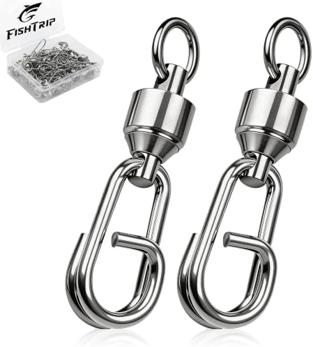 FishTrip 25/50Pcs Fishing Ball Bearing Swivel with Quick Oval Split Rings by FishTrip