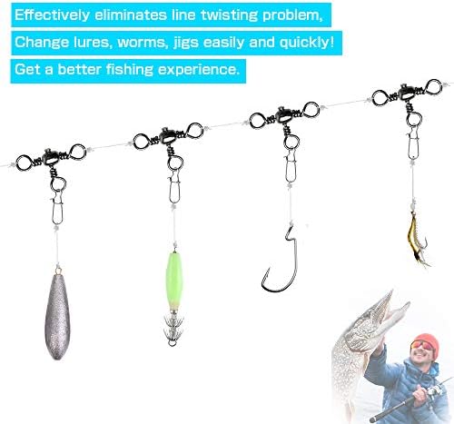 AMYSPORTS Stainless 3way Swivel Fishing crossline swivels 3 Way rigs Saltwater Freshwater Drifting trolling Fishing Tackle Connector for Spoons Minnow baits - Image 4