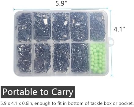 350pcs Fishing Barrel Swivels with Snap Assortment Kit - Image 3