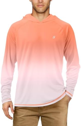 Roadbox Mens Fishing Sun Hoodie, Long Sleeve UPF 50+ UV Protection Shirts by Roadbox