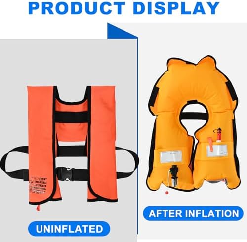 2-Pack Adult Automatic Inflatable PFD Jacket, Adjustable and Lightweight Water Sports Vest for Kayak SUP Paddleboarding Boating Sailing Fishing (Buoyancy is Greater Than 150 N) - Image 3