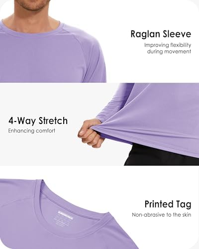 Boladeci Men's UPF 50+ Sun Protection UV SPF Shirts Long Sleeve Lightweight Quick Dry Swim T-Shirts Rash Guard - Image 5