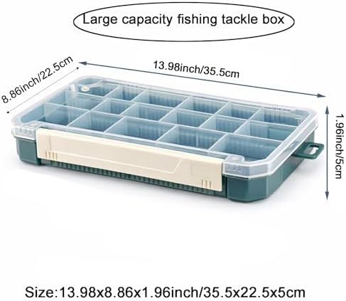 2 Pack Aventik Super Large Fishing 3700Tackle Box – Portable DIY Insert Dividers, Sturdy Transparent PP Case for Lure & Gear Storage (13.98” x 8.86” x 1.89”) - Image 4