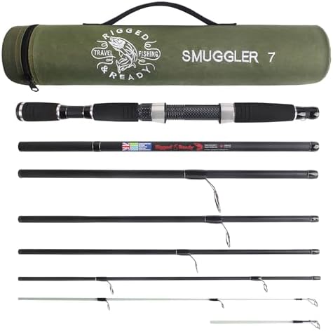 Rigged & Ready Smuggler™ Travel Fishing Rod & Reel Combo, Compact Rods+Case by RIGGEDREADYTRAVELFISHING