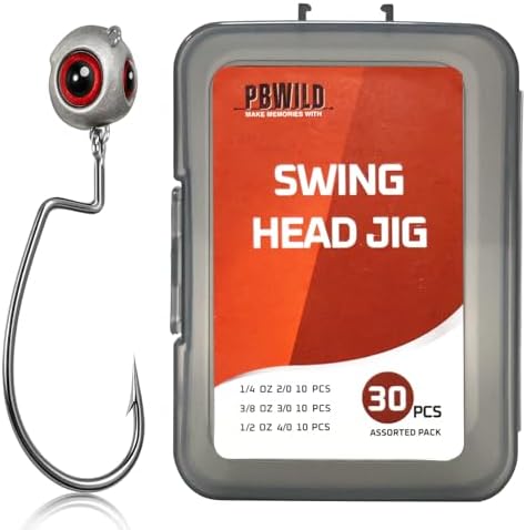 30/10Pcs Swimbait Jig Heads, Swing Head Jig, Texas Rig Compatible by PBWILD