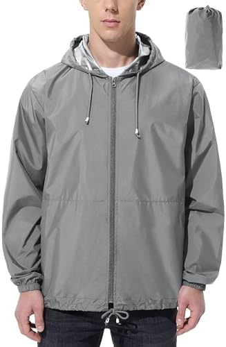 UIQUR Mens Rain Jacket Raincoat Waterproof Windbreaker by UIQUR