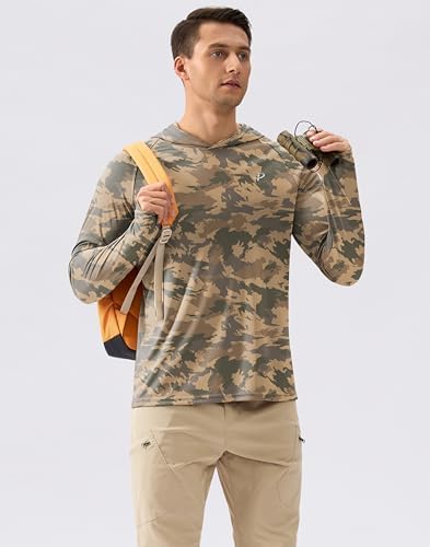 Pudolla Men's Sun Protection Hoodie Shirts UPF 50+ Fishing Hiking Shirt - Image 3