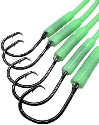 Deep Drop Fishing Rig, 5 Demon Circle 6/0 Hooks with Glow Sleeve, Deep Drop Snapper Rig - Image 2