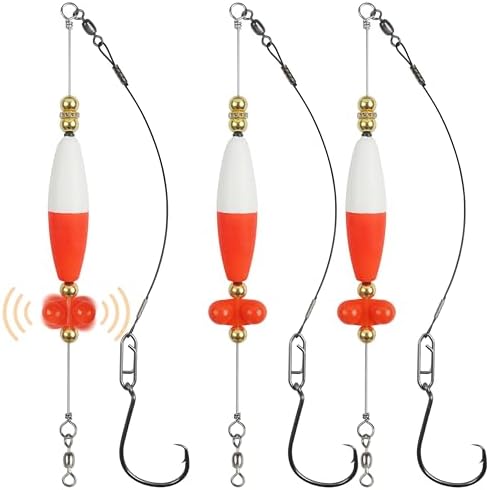 Santee Rig Catfish Float Cooper Rig for Bank Fishing Catfishing Tackle Peg Floats with Rattler Circle Hooks 8/0 by FUSIGO