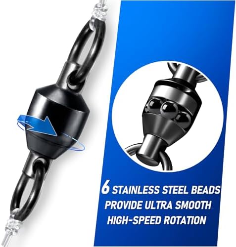 Alwonder 30-Pack Fishing Swivels Ball Bearing Swivels Fishing Tackle, High Strength Stainless Steel Solid Welded Rings Barrel Swivel Hook Line Connector with Black Nickel Coating Saltwater Freshwater - Image 4