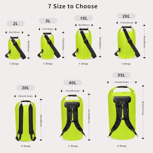 Unigear Floating Waterproof Dry Bag for Kayaking, 2L/5L/10L/20L/30L/40L - Image 2