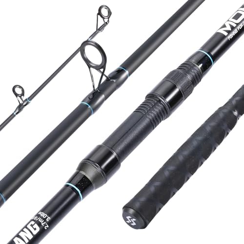 Sougayilang Spinning Fishing Rod, 3-Piece, Carbon Catfish Rod with EVA Comfortable Handle for Catfish and Carp Fishing, Medium/Heavy Power, 9'0"/10'0"/11'0" - Image 2