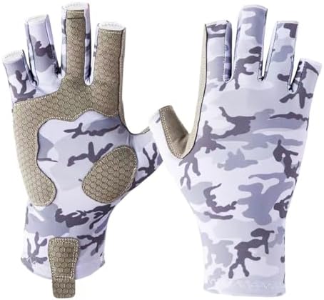 SUJAYU Anti-Slip Silicone Fishing Gloves for Men & Women - UV Sun Protection for Sailing, Kayaking, Paddling, Rowing - Fly Fishing Accessories by SUJAYU