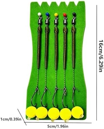 Fishing Hooks Saltwater 5 Pieces Pre-Tied Carp Fishing Rig - Image 6