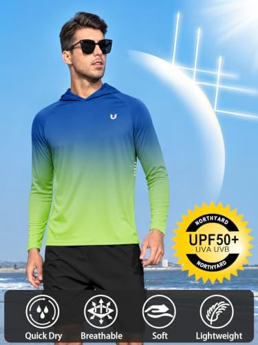 NORTHYARD Men's Sun Hoodie Long Sleeve Fishing Shirts UPF 50+ Rash Guard - Image 3