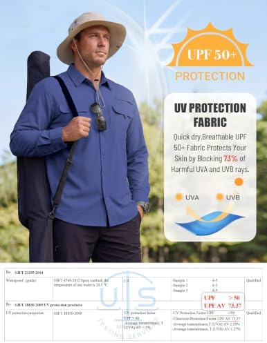 WULFUL Men's Sun Protection Fishing Shirts UPF 50+ Lightweight Quick Dry Cooling Long Sleeve Shirts for Work Hiking Safari - Image 4