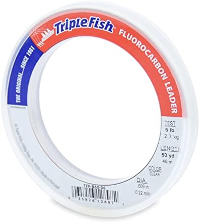 Triple Fish 100% Fluorocarbon Fishing Leader - Clear Invisible Strong and Heavy Duty Highly Abrasion Resistant, Fast Sinking Freshwater & Saltwater by TripleFish