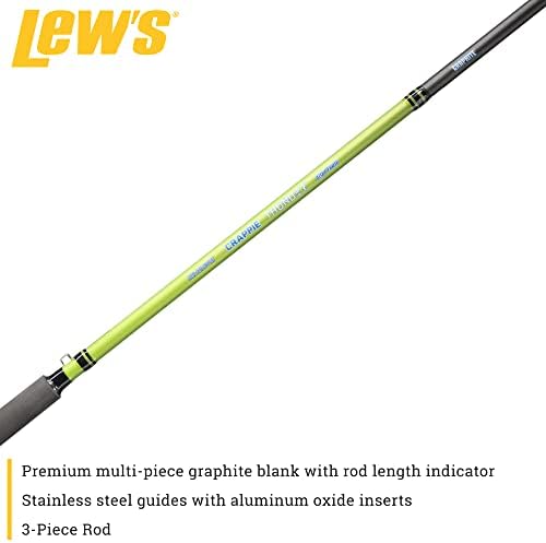 Lew's Crappie Thunder Jigging Fishing Rod, Medium Light Power, Fast Action, Premium Multi-Piece Graphite Blank, EVA Foam Handle, Crappie Thunder Green - Image 3