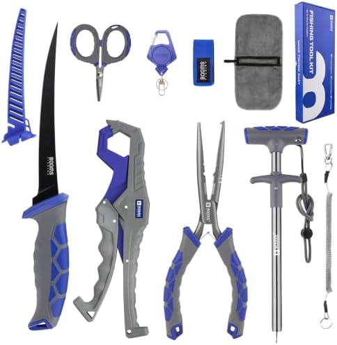 Booms Fishing Tool Combo Saltwater: 9pcs Fishing Gear & Equiment Kits, XT03 by BoomsFishing