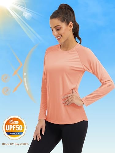 MAGCOMSEN Women's Long Sleeve Shirts UPF 50+ Sun Protection Shirts for Hiking Fishing Workout Rash Guard - Image 3