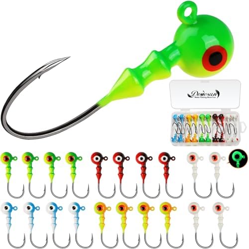 Dovesun Jig Heads for Fishing Walleye Jigs Glowing Fishing Jigs with 3D Eye by Dovesun