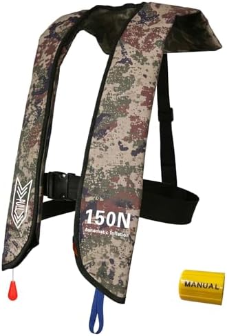Inflatable Life-Jacket for Adults| Life-Vest Inflation-PFD with Whistle| Automatic & Manual Lightweight Supports up to 300 lbs for Kayaking Fishing Boating by Unknown