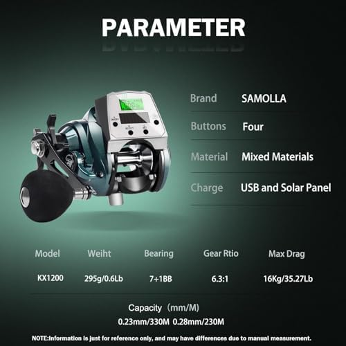 Line Counter Digital Baitcasting Fishing Reel with LCD Display Ultralight Baitcaster Reel, 22-35 Lb Max Drag, 6.3:1/7.2:1 Gear Ratio, Left/Right Hand, for Freshwater & Saltwater - Image 6