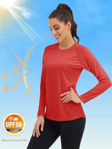 MAGCOMSEN Women's Long Sleeve Shirts UPF 50+ Sun Protection Shirts for Hiking Fishing Workout Rash Guard - Image 3