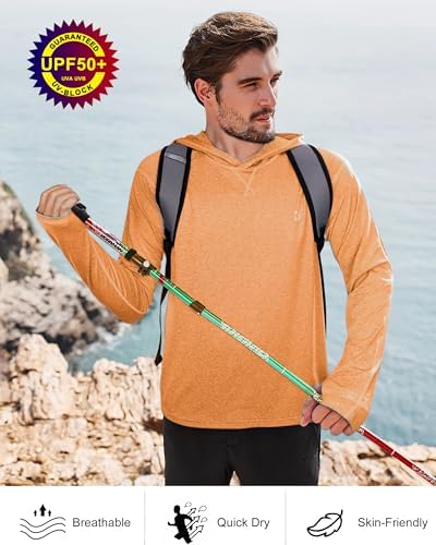 Roadbox Men's UPF 50+ Fishing Shirts, Long Sleeve UV Sun Protection Hoodie - Image 6