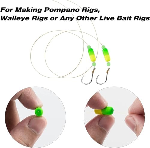 Dr.Fish 30 Pack Fishing Rig Floats Pompano Floats Walleye Rig Lure Making Accessories Surf Fishing Foam Snell Bobbers - Image 3