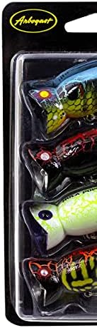 Arbogast Hula Popper 2.0 Topwater Fishing Lure with Feathered Treble Hook and Crackle Pattern Body - Image 2