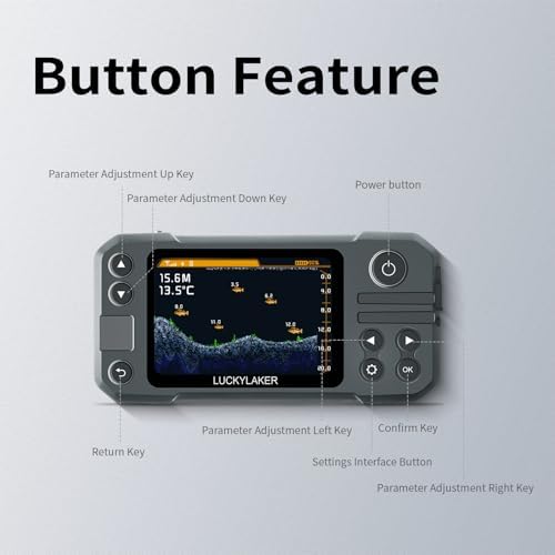 LUCKY Wireless Kayak Fish Depth Finder Handheld Portable Fish Finders Transducer Bass Fishing Sonar Sensor Mount with Floating Plate for Boats MT-202PLUS - Image 6
