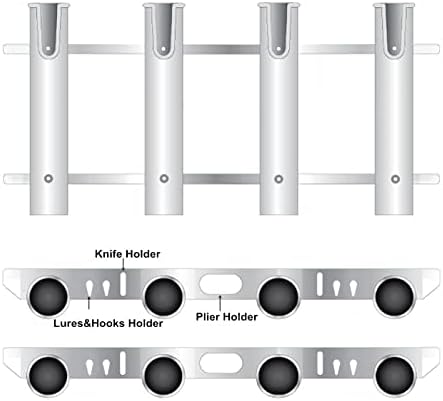 HiUmi Wall Mounted Fishing Rod Holders Tubes Links Fishing Rod Holder Rack Rests (4-Pole-Black) - Image 3