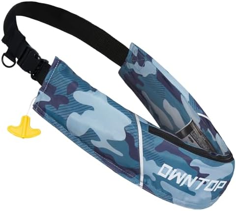 Owntop Automatic/Manual Inflatable Swim Belt Pack, Manual Convertible Swim Jacket for Adults, 24g CO2 Cylinder Included, Low Profile for Kayak, Fishing, Paddle Sports by Owntop