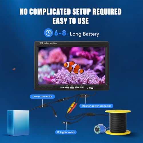 Underwater Fishing Camera, 7 inch LCD Monitor Portable Fish Finder - Image 3