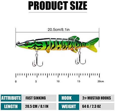 TRUSCEND Swimmax Easy Catch Fishing Lures with BKK Hooks, Wiggling, Vibrating, Rattling and Gurgling for More Bite, Heavy-Duty Dyneema Fiber Jointed Swimbaits for Bass, Trout, Walleye, Crappie, Pike - Image 5