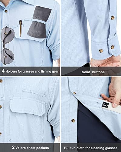 33,000ft Men's Long Sleeve Sun Protection Shirt UPF 50+ UV Quick Dry Cooling Fishing Shirts for Travel Safari Camping Hiking - Image 5
