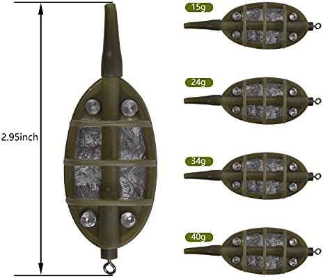 Carp Fishing Method Feeders Set,4pcs Inline Method Feeders with 1pc Quick Release Mould Bait Holder Tool Carp Fishing Tackle Accessories - Image 2