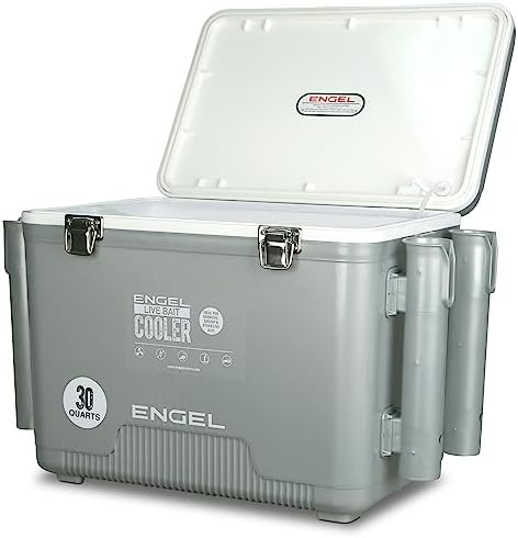 ENGEL Live Bait Cooler PRO for Fishing - Portable Minnow and Bait Bucket with Lithium-Ion Rechargeable Aerator by ENGEL