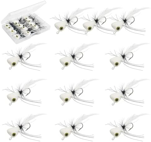 Fly Fishing Lures Poppers Flies Panfish Bluegill Bass Flies Bugs Lures Dry Flies Wet Flies Popper Lures 12/15pcs by AGOOL