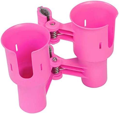 ROBOCUP, (Hot Pink EZ-Spring), Patented Clamp On Boat Cup Holder |Multifunction Dual Drink Caddy for Fishing Poles, Tools, Net |Portable Storage for Boating, Beach, Umbrellas, Golf Carts, Strollers - Image 3
